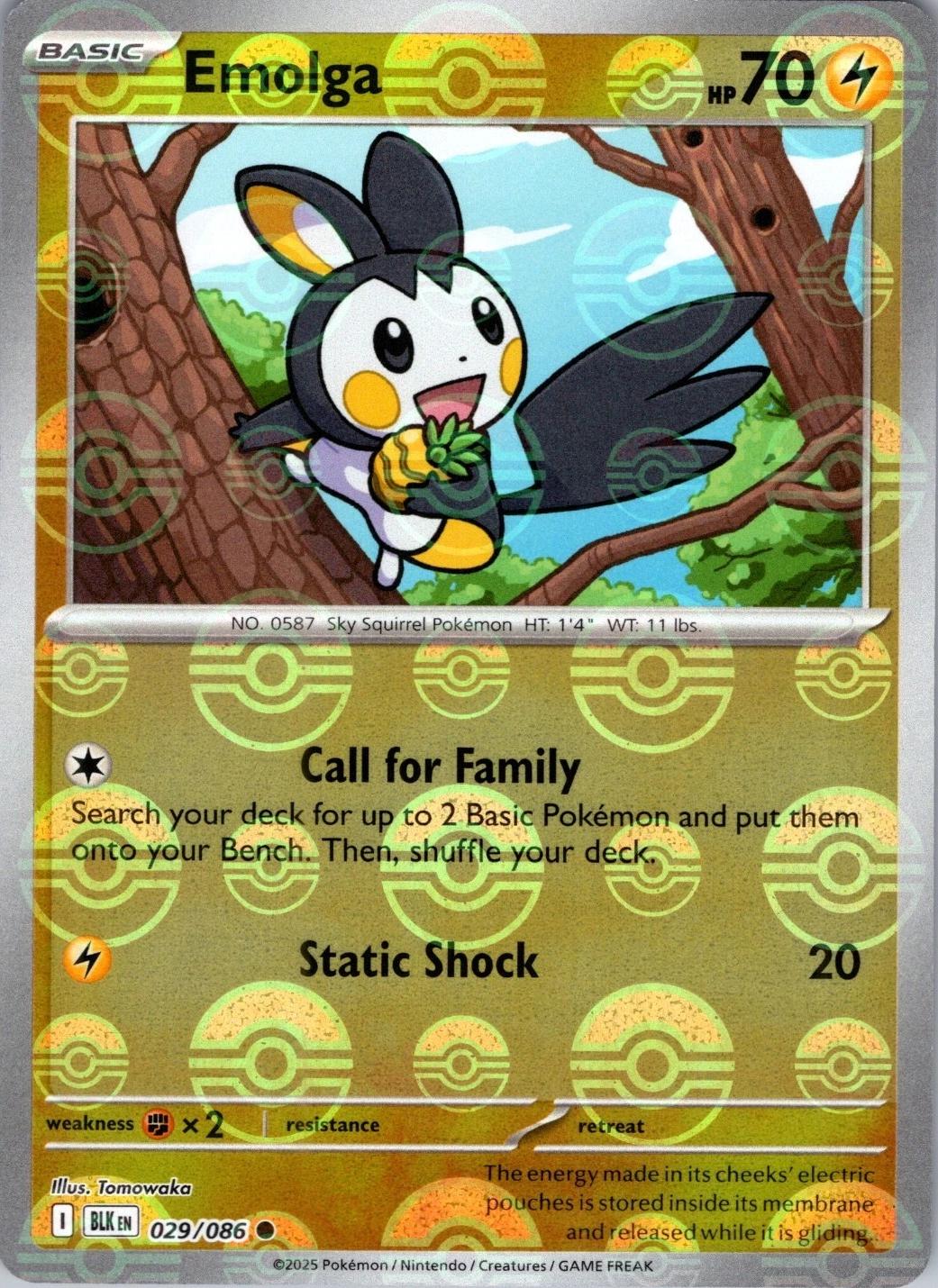 Black Bolt Emolga [Poke-Ball] Pokémon card